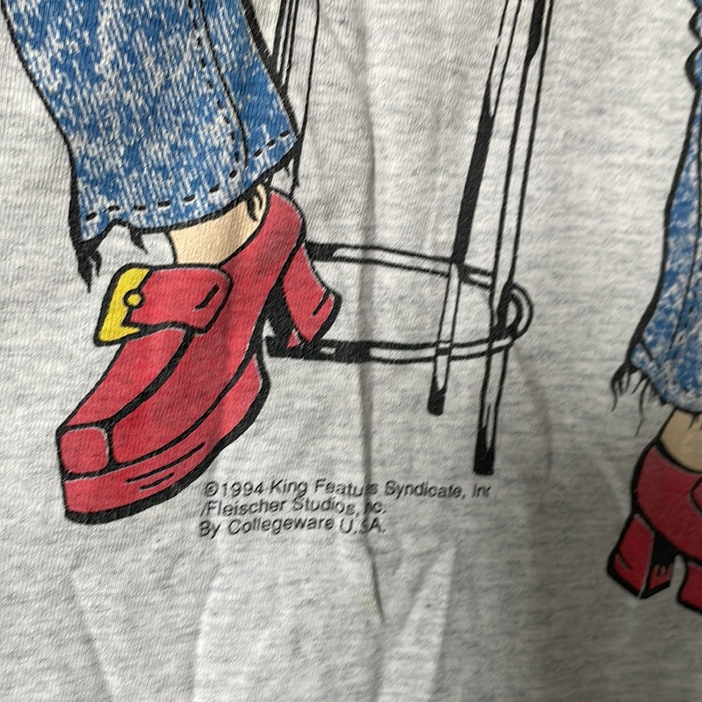 Vintage 1994 Betty Boop T-Shirt, Size XL, Grey Collegeware USA Collectible Tee - Picture 4 of 6